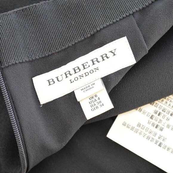 Burberry Black Gathered Wrap Midi Skirt Sz 4 - Picture 5 of 7